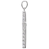 14K White 3/4 CTW Natural Diamond Cross Pendant